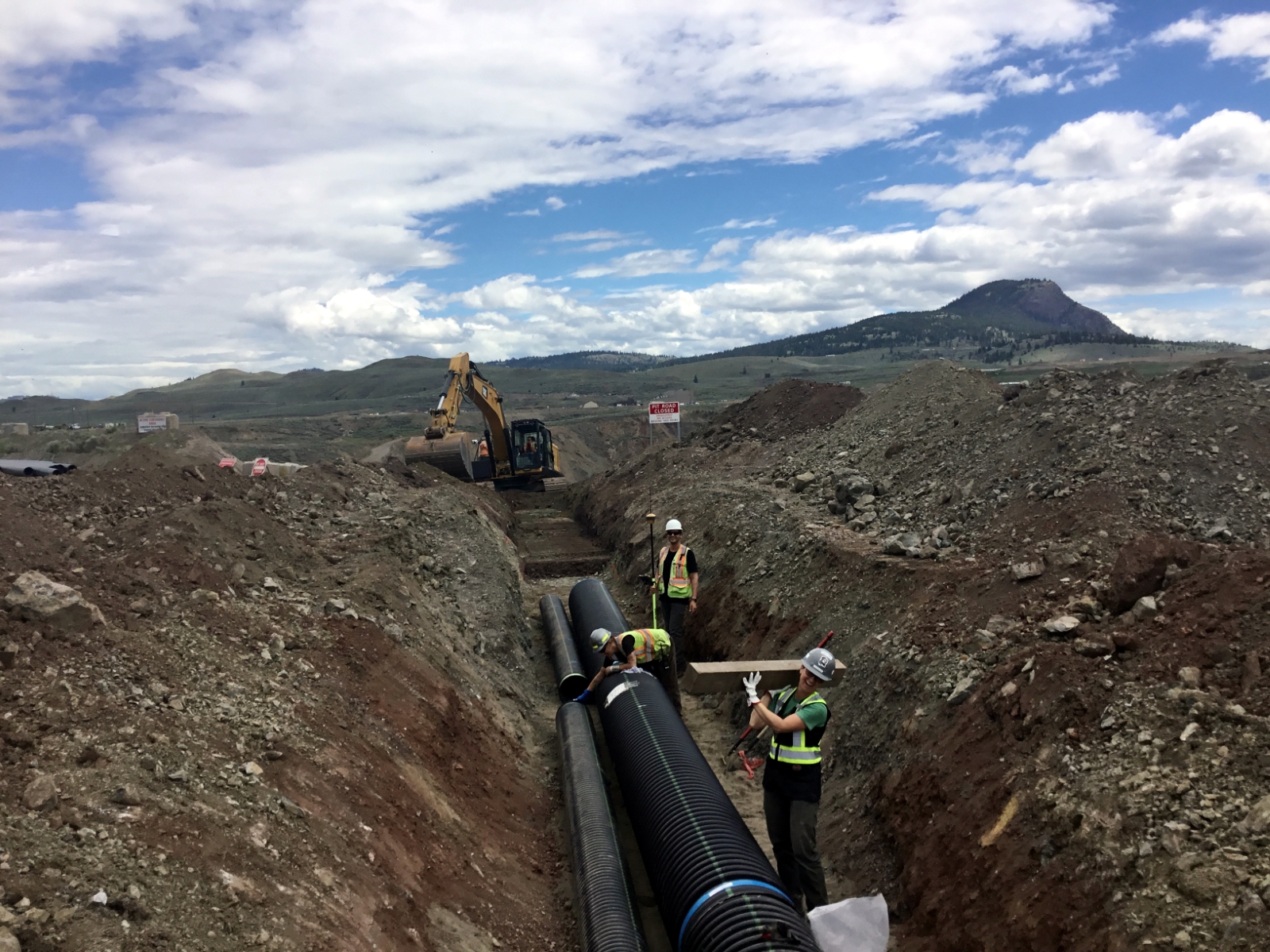 The Dawson Civil mining construction team installing underground utilities at a mine operation.